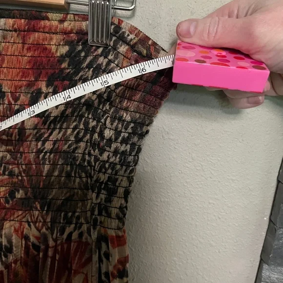 Sheer flowy leopard print floral dress that converts to a long skirt size XL - Picture 2 of 11